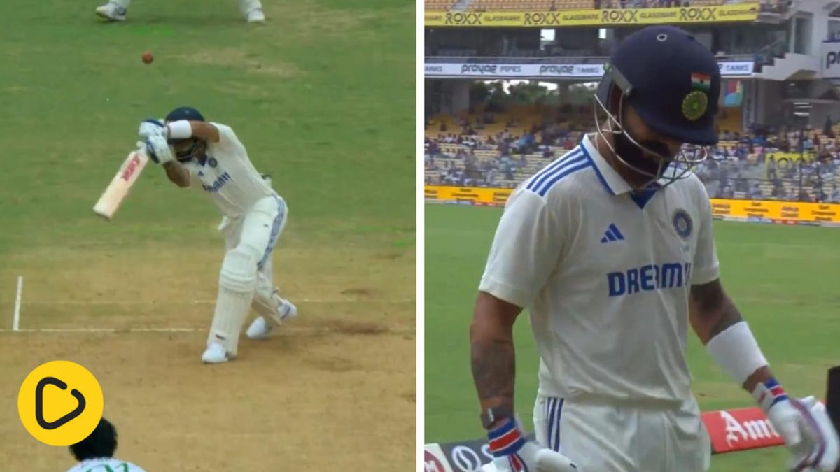 Virat Kohli returns to the pavilion after his dismissal against Hasan Mahmud in opening session of the first Test between India and Bangladesh in Chepauk