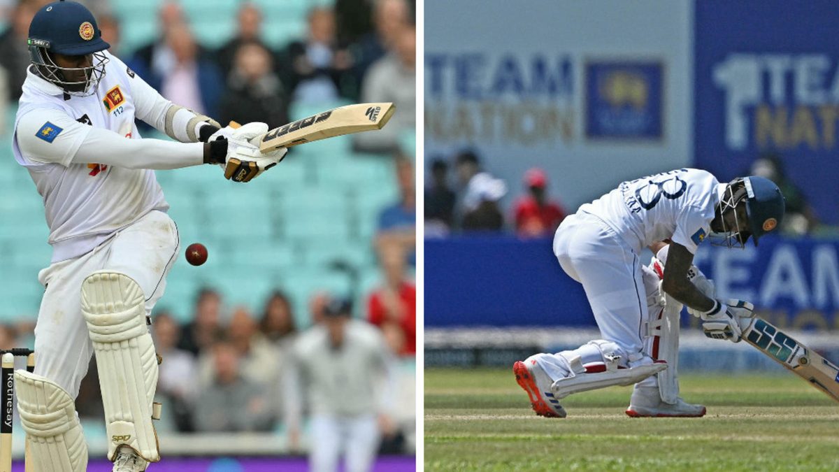 Angelo Mathews and Pathum Nissanka copped several blows during a fiery spell from Will O’Rourke in the opening session of the first Test between Sri Lanka and New Zealand in Galle