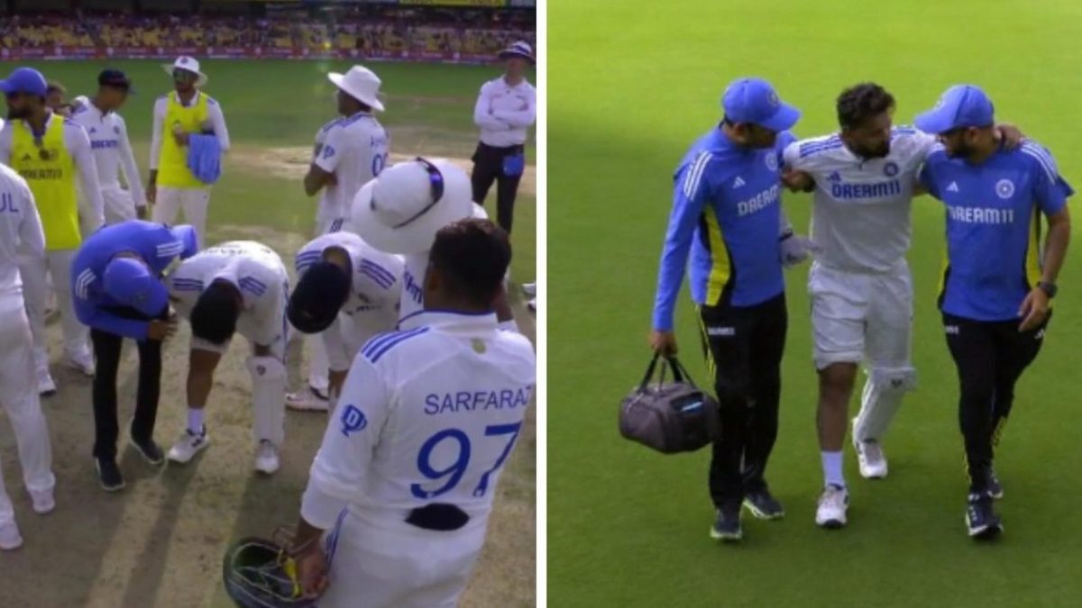 Rishabh Pant limps off the field after being hit in the knee