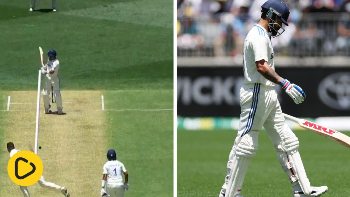 Virat Kohli returns to the pavilion after falling for five on day one of the Perth Test between Australia and India