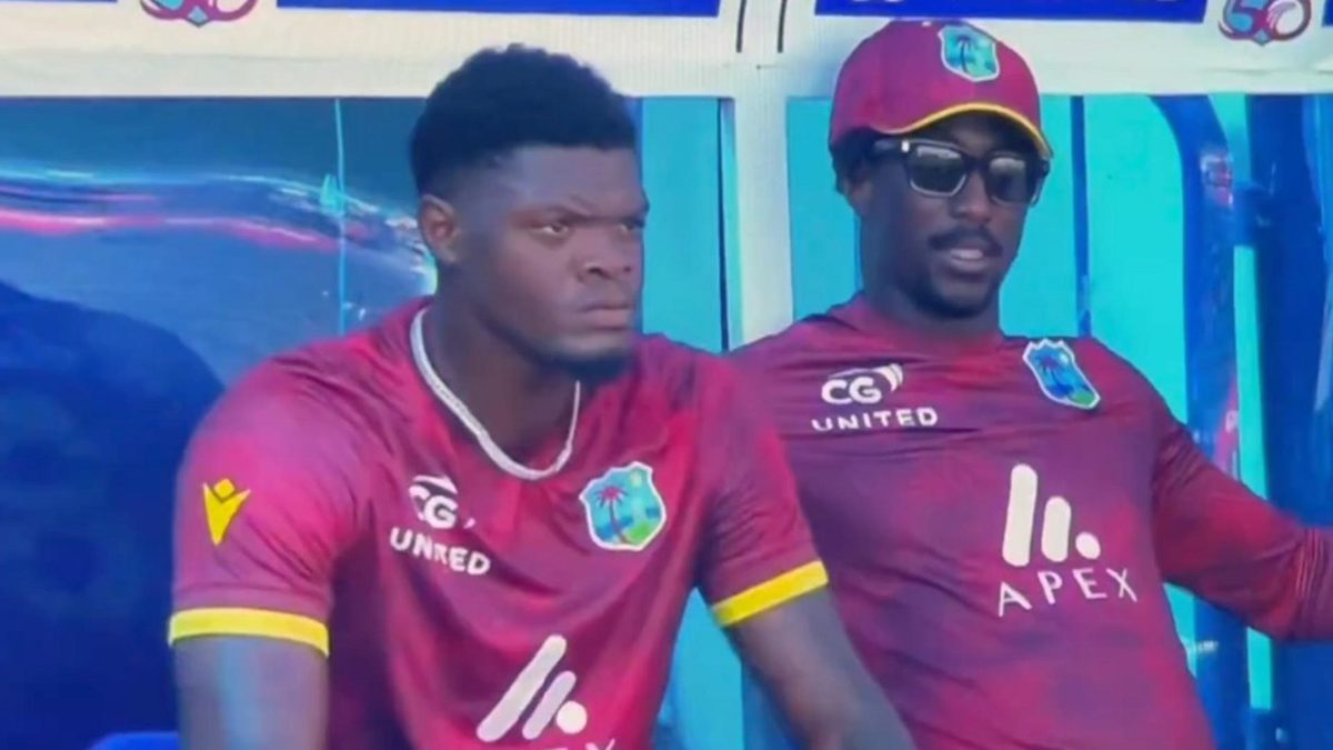 Alzarri Joseph fumes in the dugout following on-field disagreement